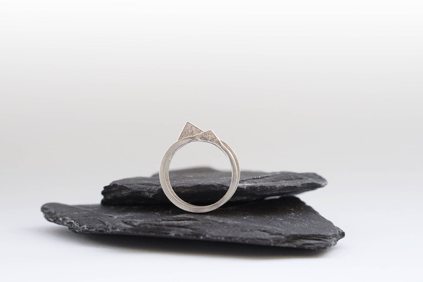 Recycled Sterling Silver Mountain Stacking Rings ~ modern, stackable, statement rings, adventure, minimal