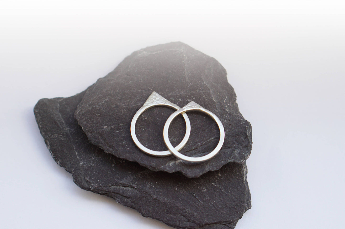 Recycled Sterling Silver Mountain Stacking Rings ~ modern, stackable, statement rings, adventure, minimal