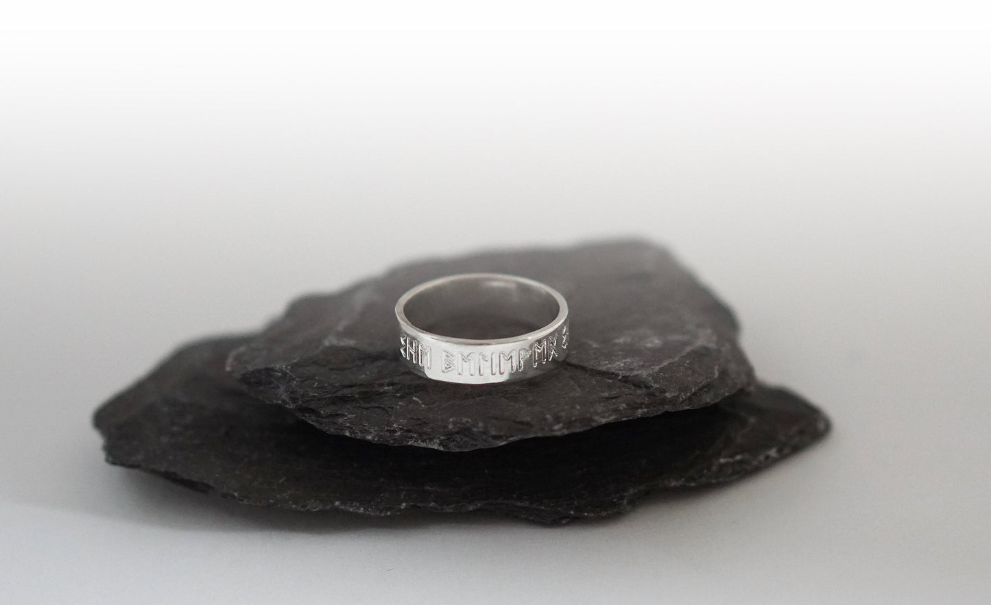 Recycled Sterling Silver Runes Personalised Band ~ initials, valentine's gift, wedding, name, date