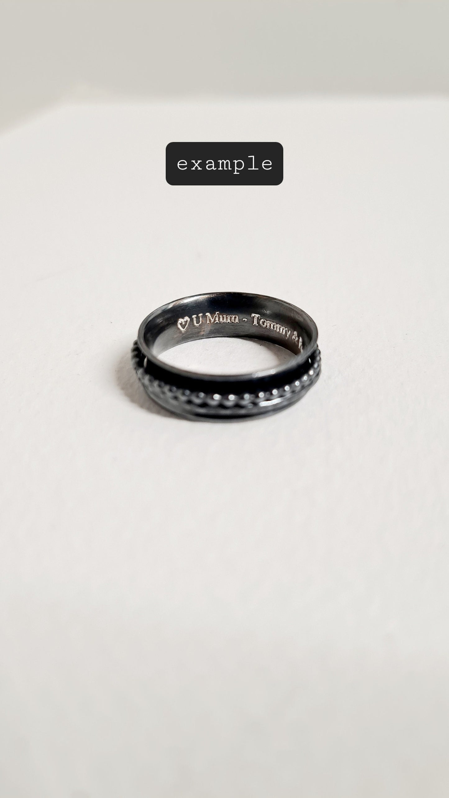 Add Engraving - Curious Owl rings only! For wide bands.