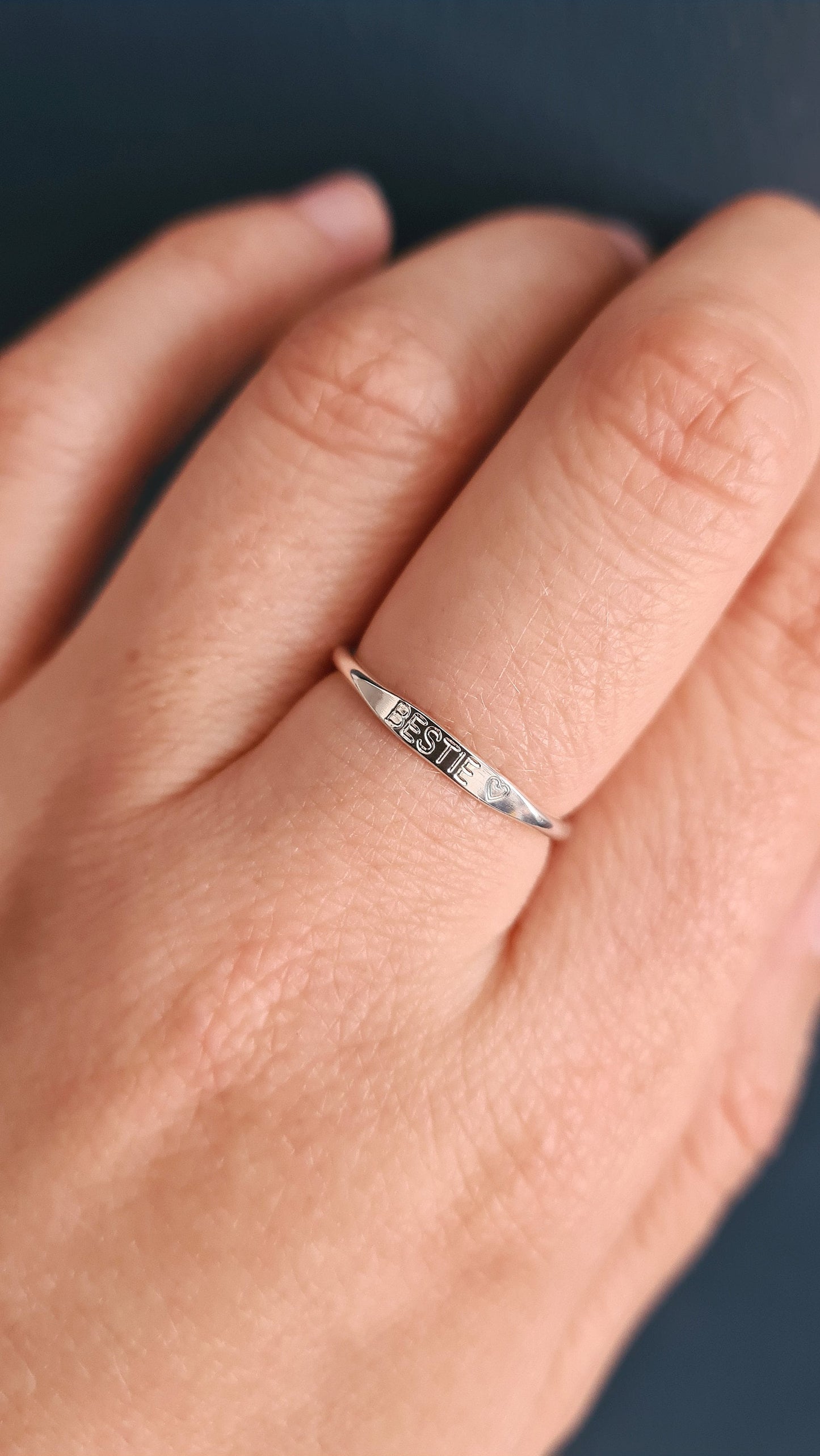 The Little Affirmation Ring ~ Sterling Silver or 9ct Gold ~ personalised band, engraved, quote, positive message, good vibes
