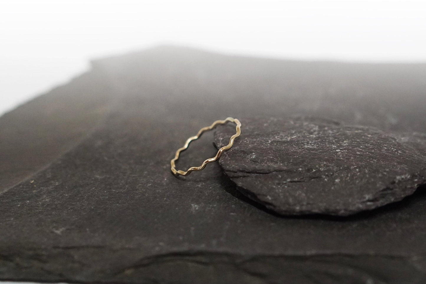 Solid Recycled 9ct Gold Wave Skinny Stacking Ring ~ stacking ring, gold, pure gold, yellow gold, gold band, stackable, wedding