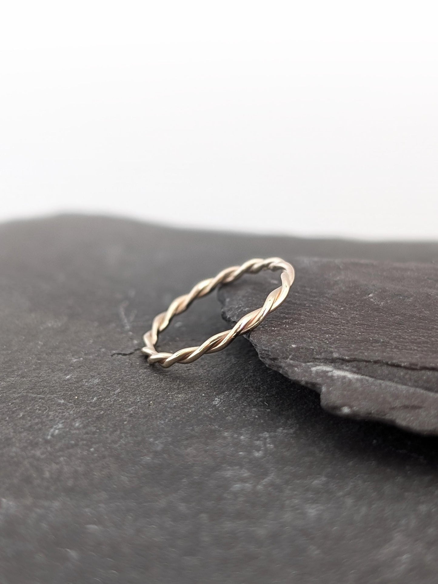 Twisted Solid Recycled 9ct Gold Stacking Ring ~ stacking ring, gold, pure gold, yellow gold, gold band, stackable, wedding, rope