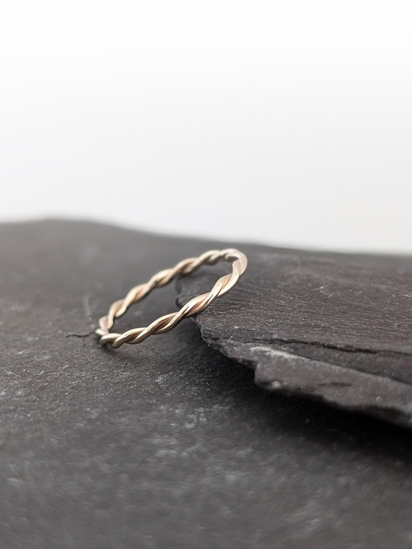 Twisted Solid Recycled 9ct Gold Stacking Ring ~ stacking ring, gold, pure gold, yellow gold, gold band, stackable, wedding, rope