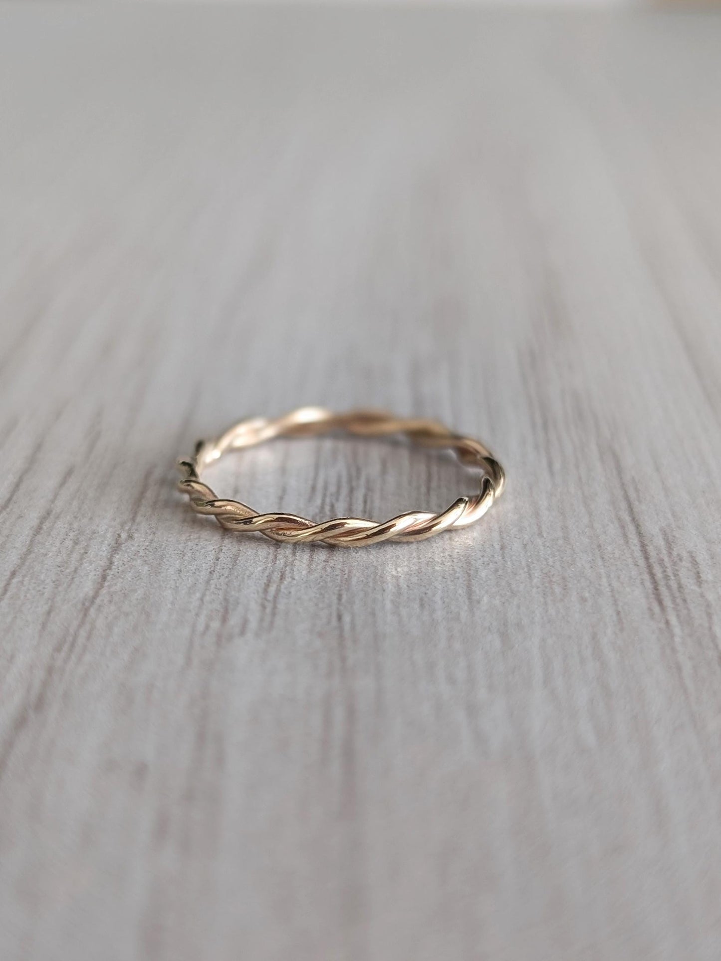 Twisted Solid Recycled 9ct Gold Stacking Ring ~ stacking ring, gold, pure gold, yellow gold, gold band, stackable, wedding, rope