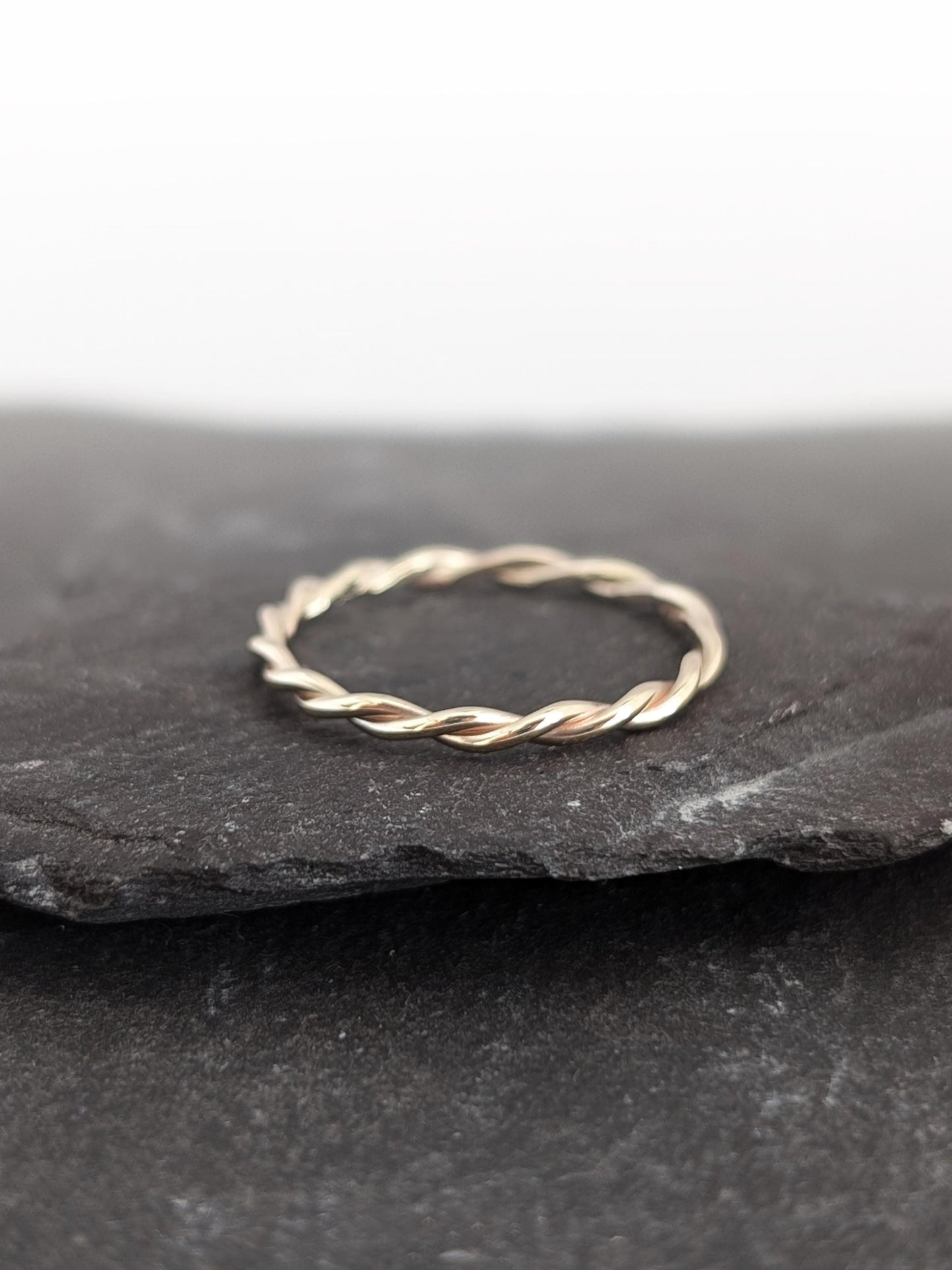 Twisted Solid Recycled 9ct Gold Stacking Ring ~ stacking ring, gold, pure gold, yellow gold, gold band, stackable, wedding, rope