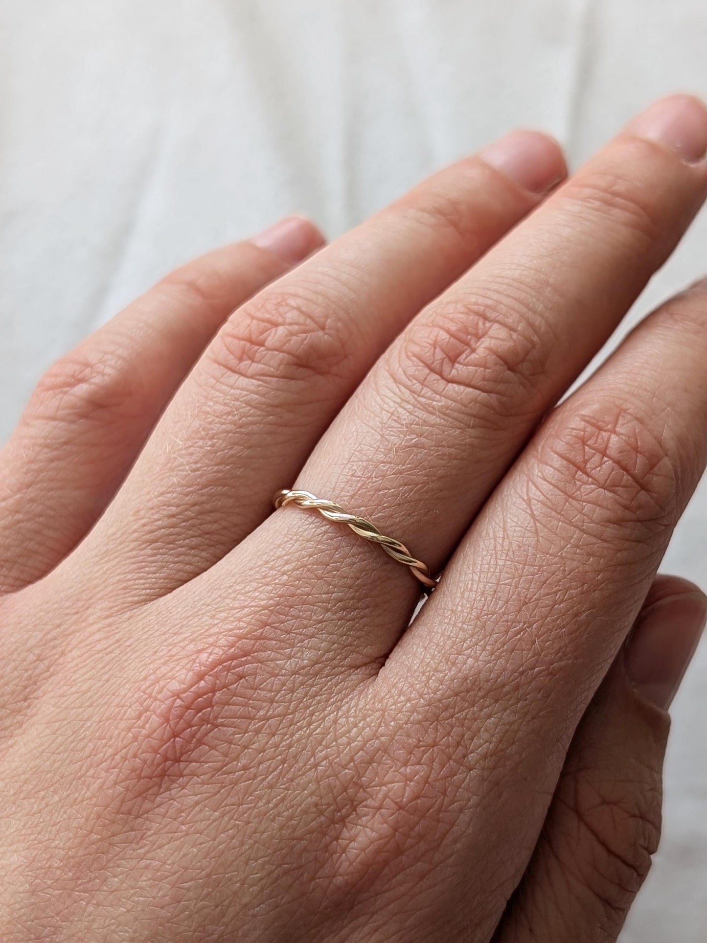 Twisted Solid Recycled 9ct Gold Stacking Ring ~ stacking ring, gold, pure gold, yellow gold, gold band, stackable, wedding, rope