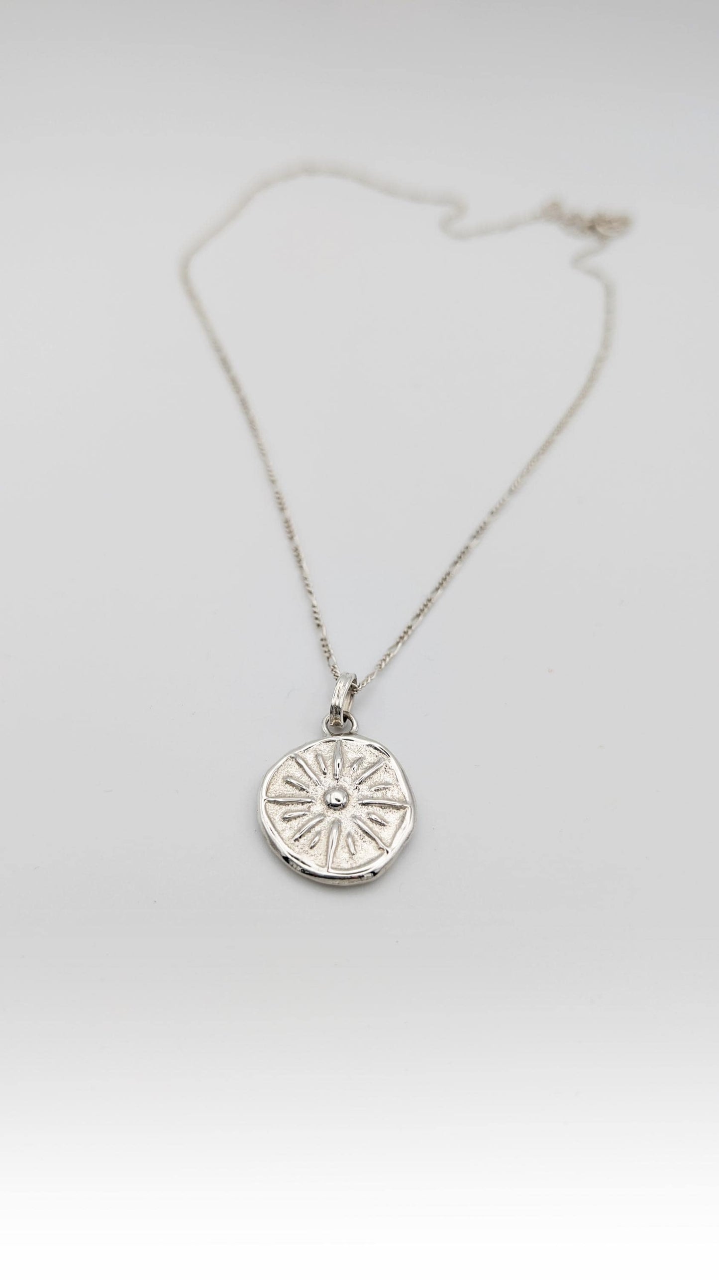 Sun Ray Pendant in Solid Sterling Silver, 9ct or 18ct Gold ~ talisman, charm necklace, sunburst, wax carved, sandcast, unique recycled metal