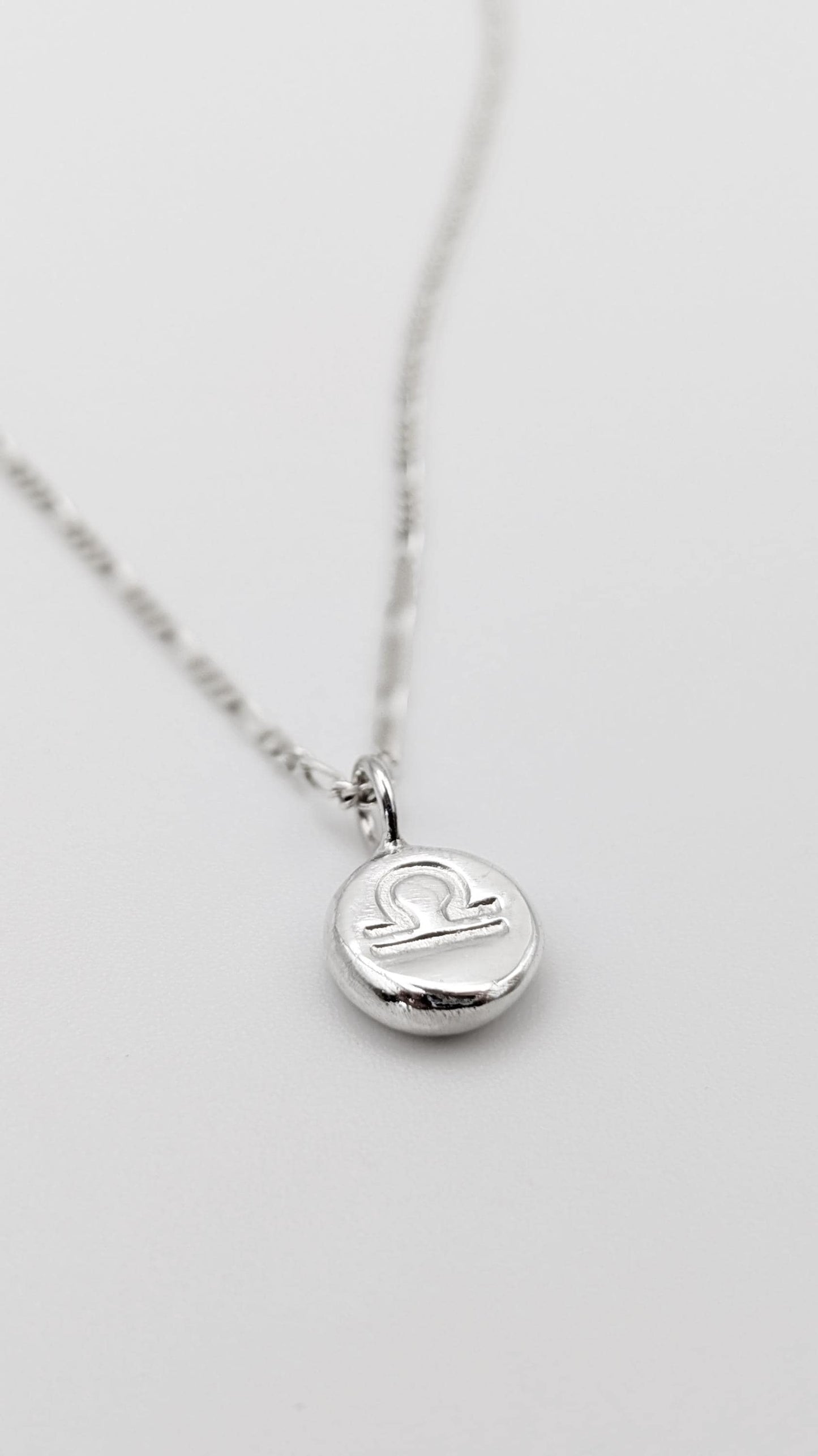 Personalised Zodiac Pebble Pendant in Solid Sterling Silver, 9ct 18ct Gold ~ initial, stamped, engraved, gift for her, star sign, birth date