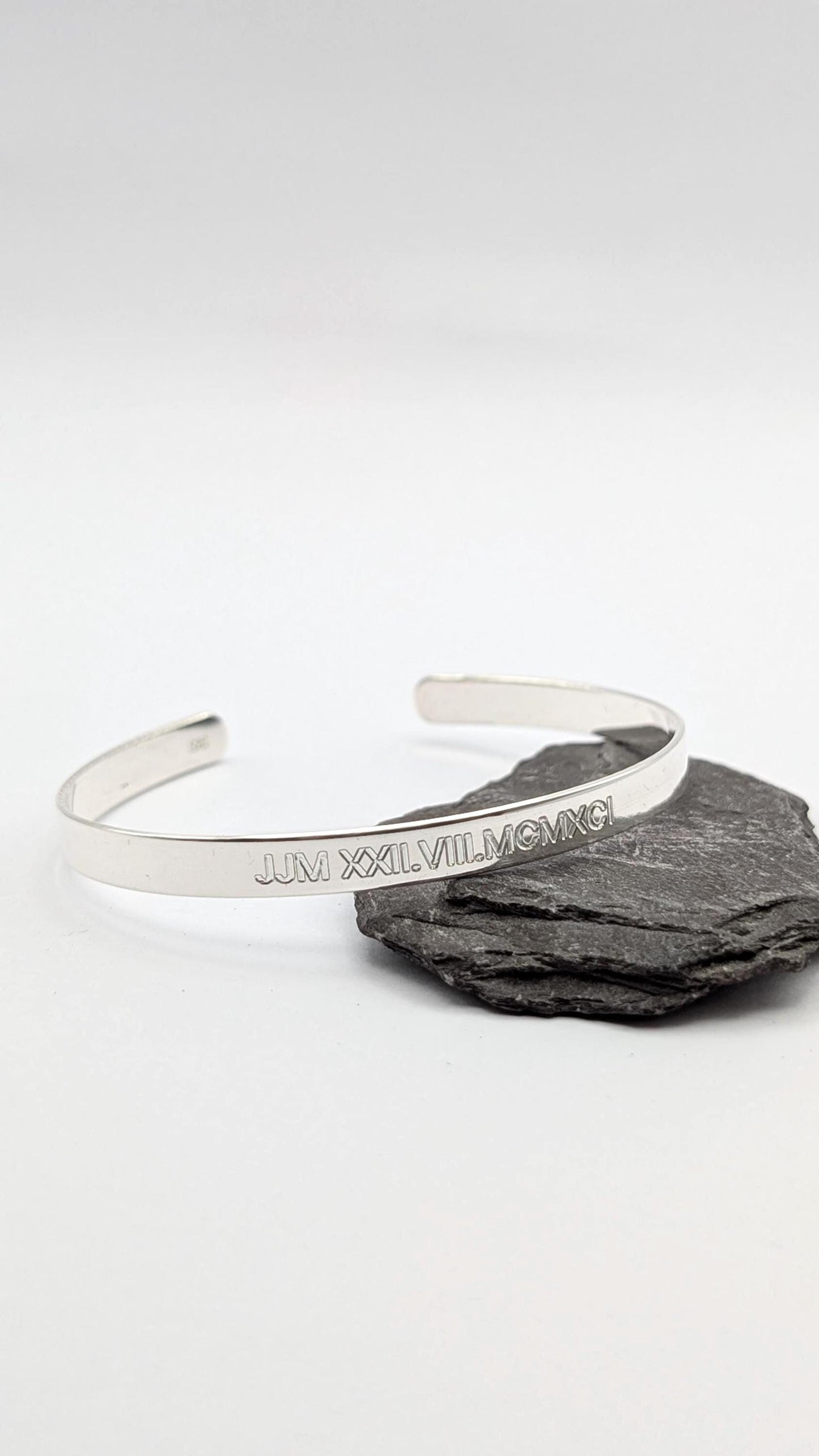 Personalised Sterling Silver or Gold Engraved Cuff Bangle ~ initials, name, adjustable, graduation, date, coordinates, gift for her