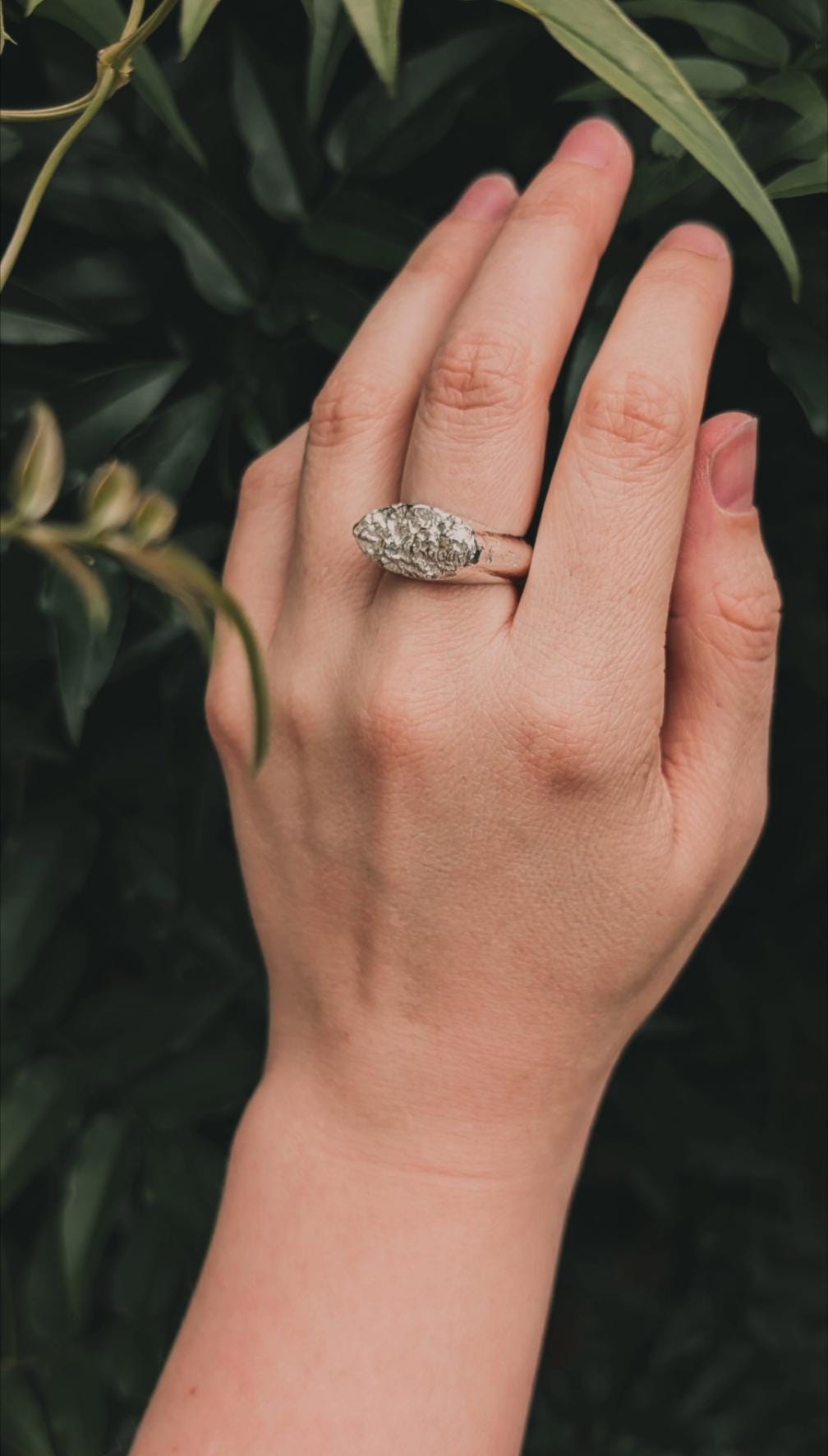 From The Earth ~ Chunky Recycled Sterling Silver Signet Ring ~ statement ring, organic, rustic, textured, large, heavyweight