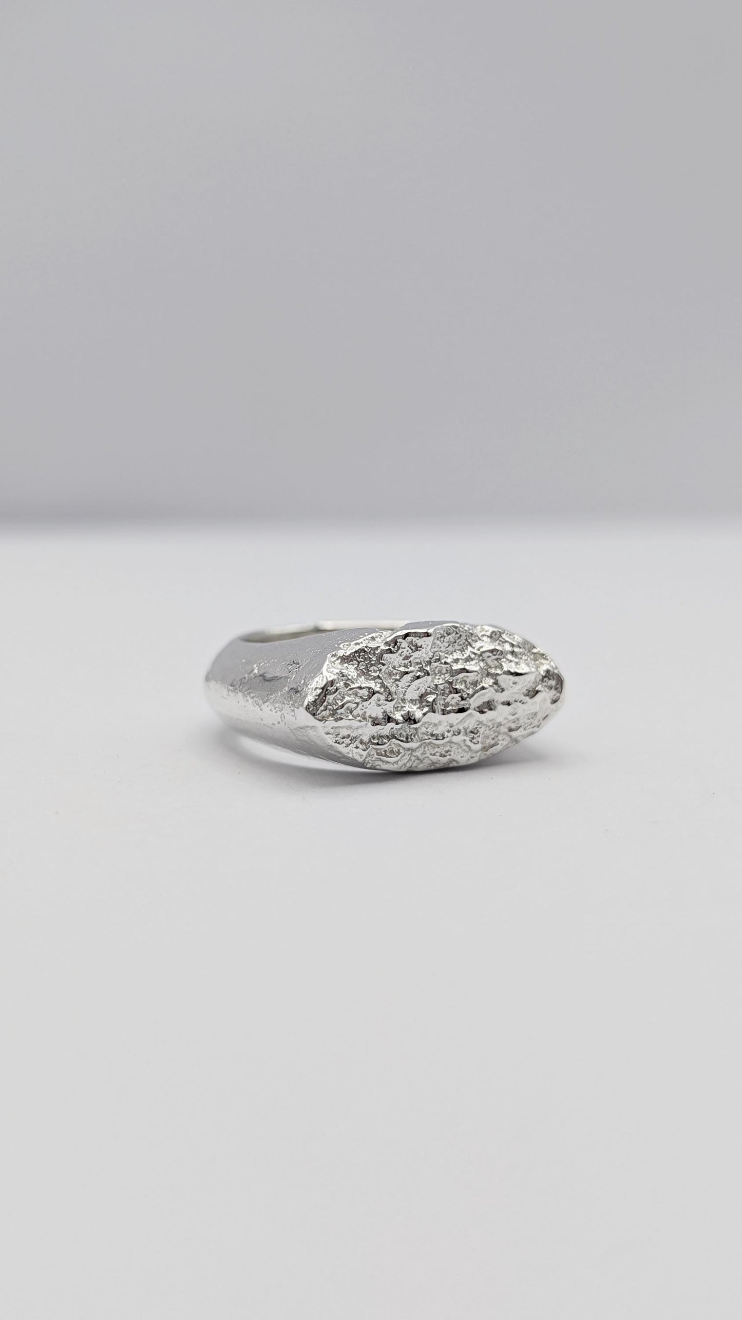 From The Earth ~ Chunky Recycled Sterling Silver Signet Ring ~ statement ring, organic, rustic, textured, large, heavyweight