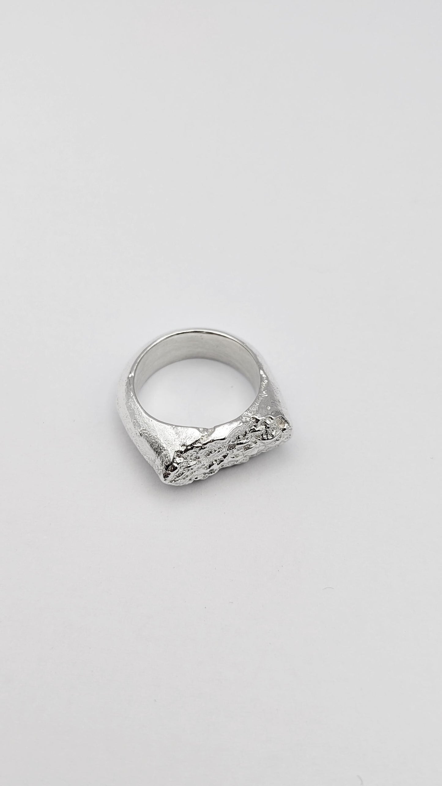 From The Earth ~ Chunky Recycled Sterling Silver Signet Ring ~ statement ring, organic, rustic, textured, large, heavyweight