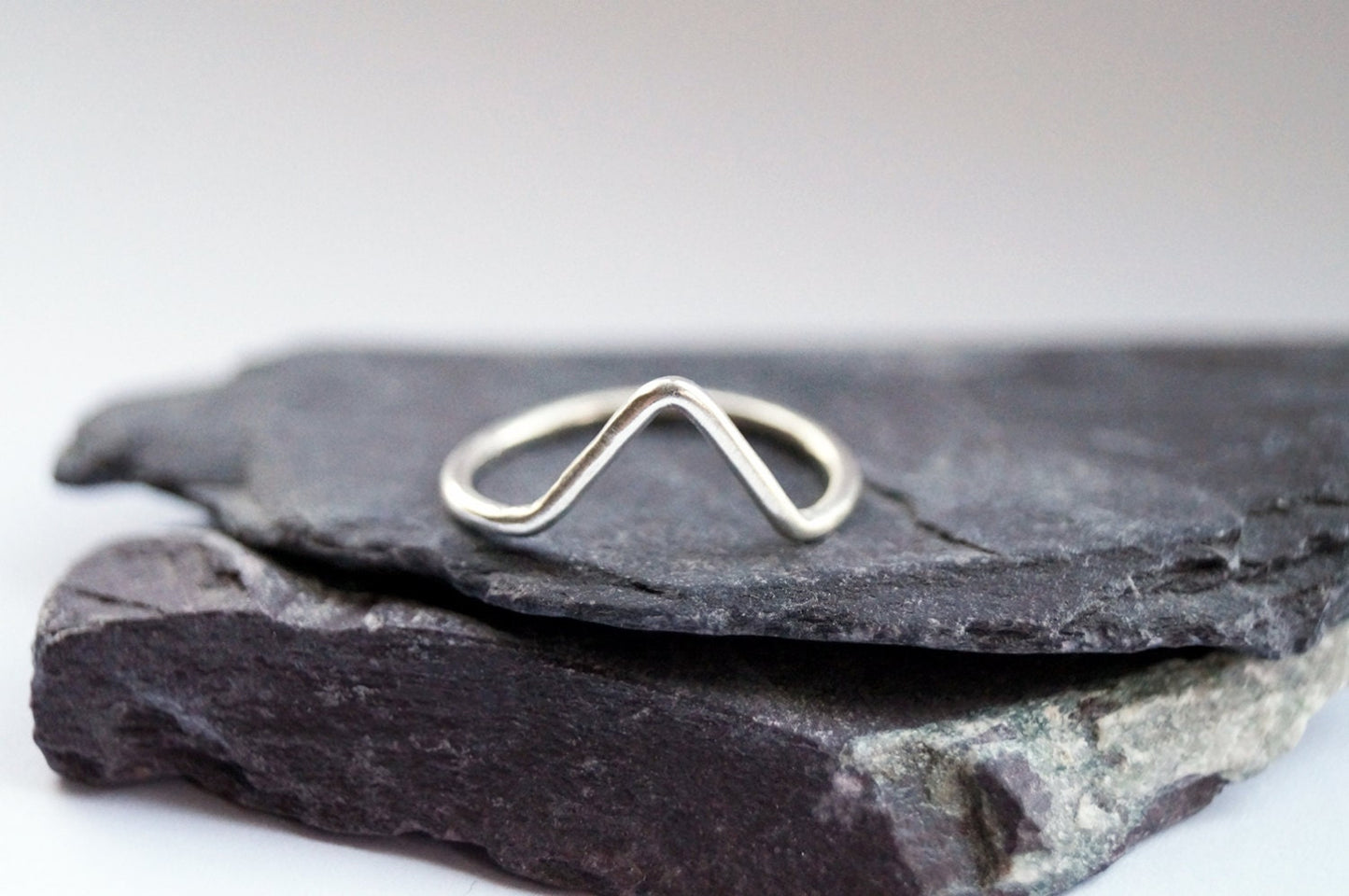 Recycled Sterling Silver Chevron Ring ~ stacking ring, stackable, triangle, geometry, minimal, recycled