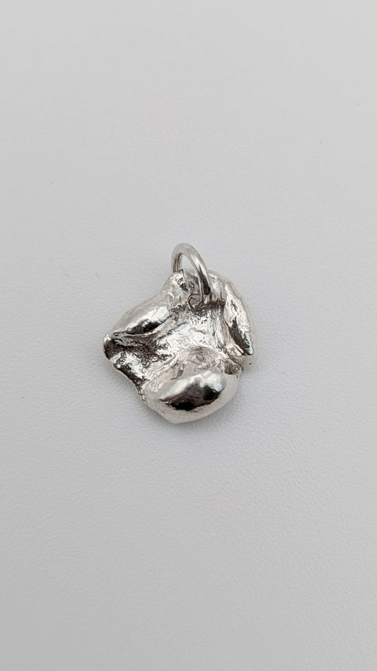 Water Cast Sterling Silver Pendant #6