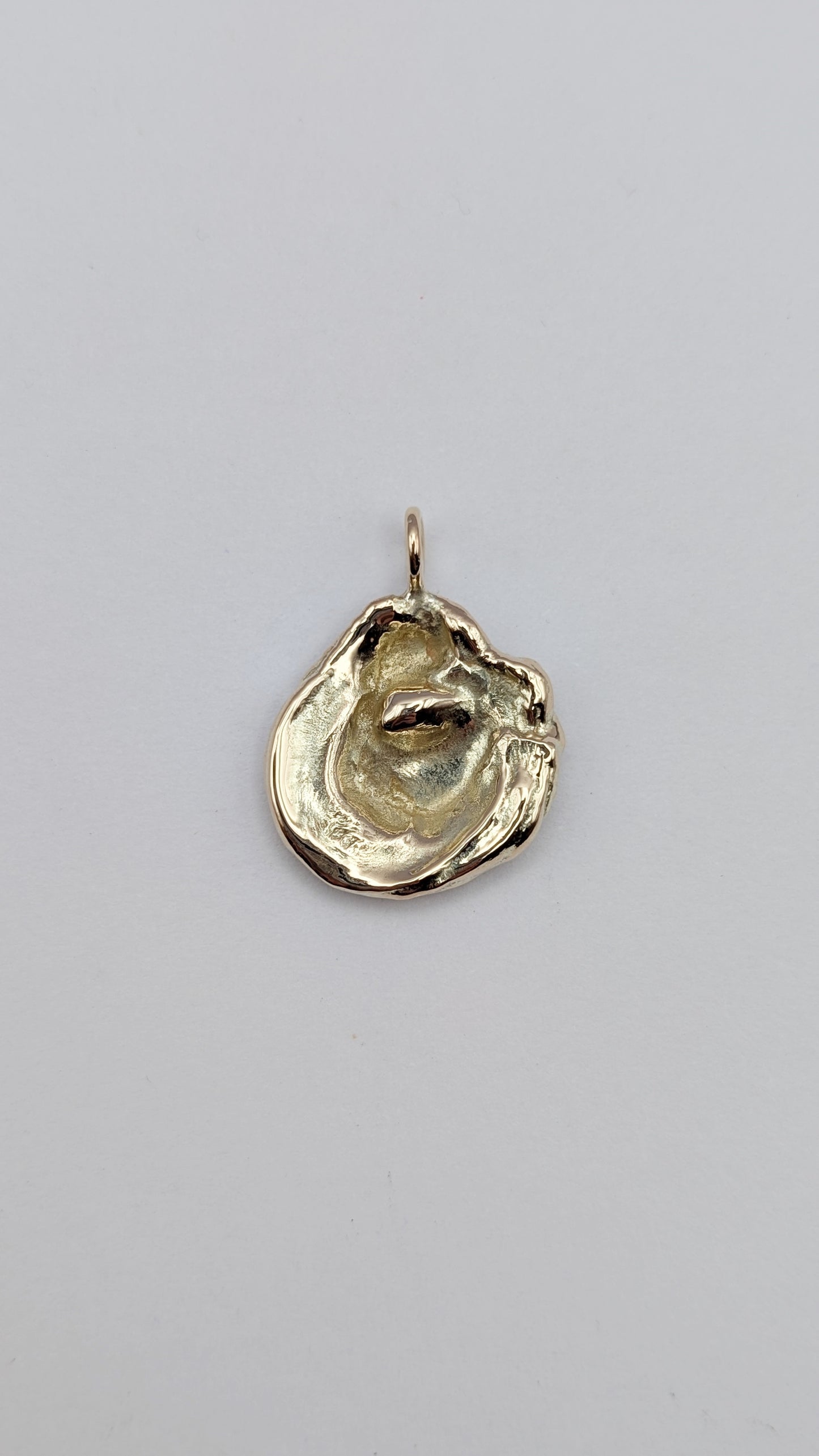 November Drop - Water Cast 9ct Gold Pendant #1