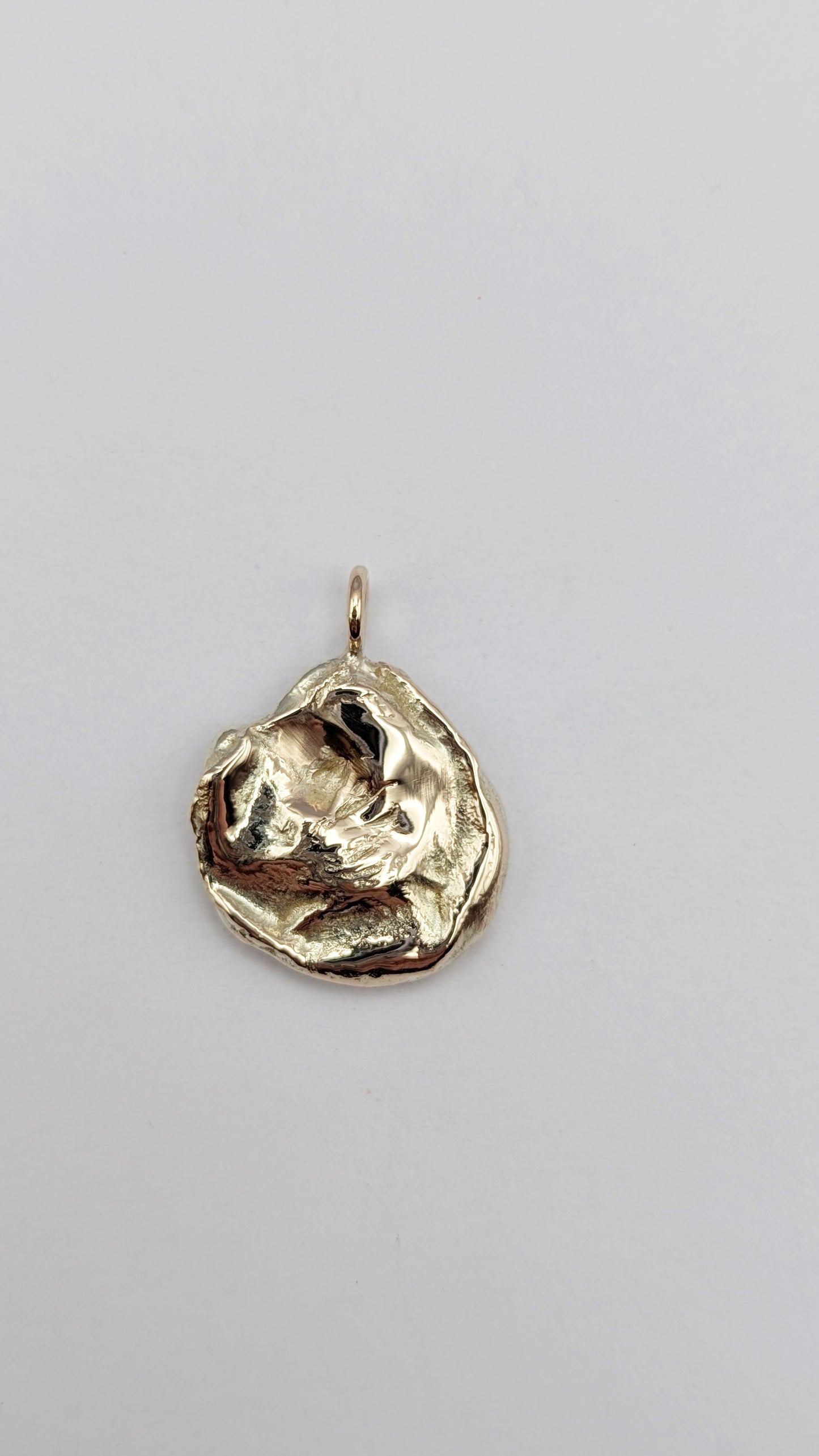 November Drop - Water Cast 9ct Gold Pendant #1