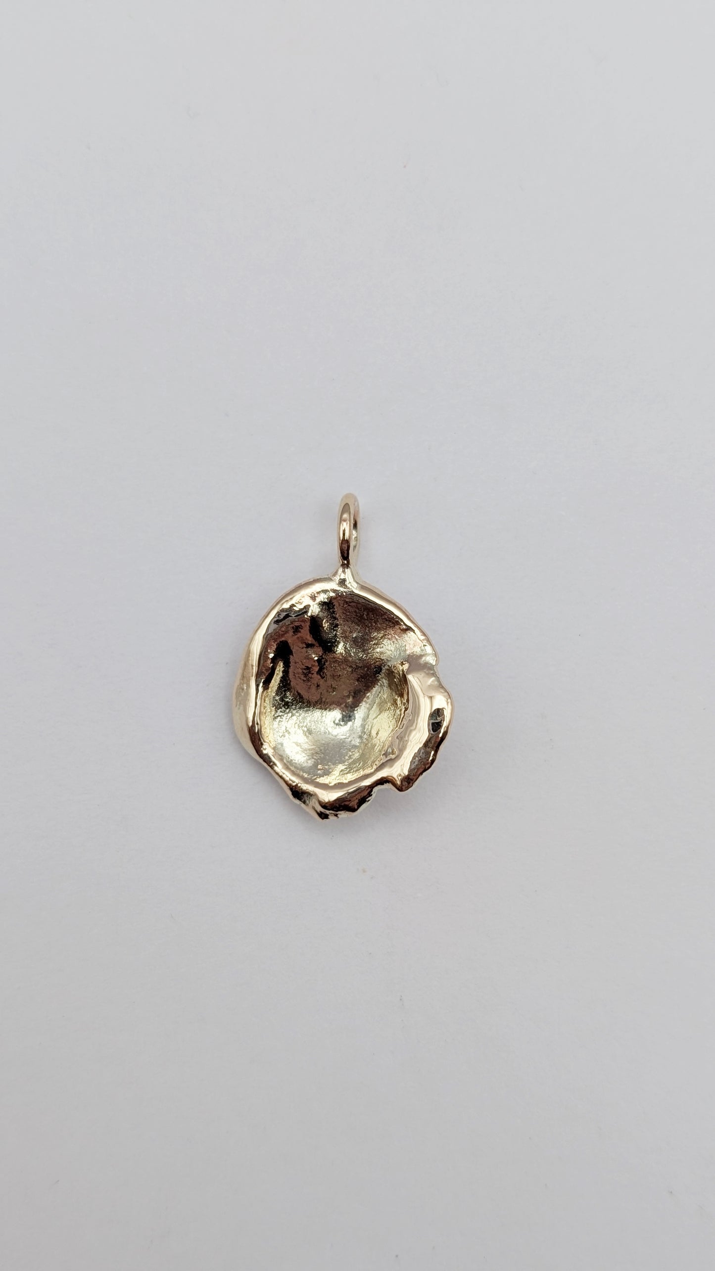 November Drop - Water Cast 9ct Gold Pendant #2