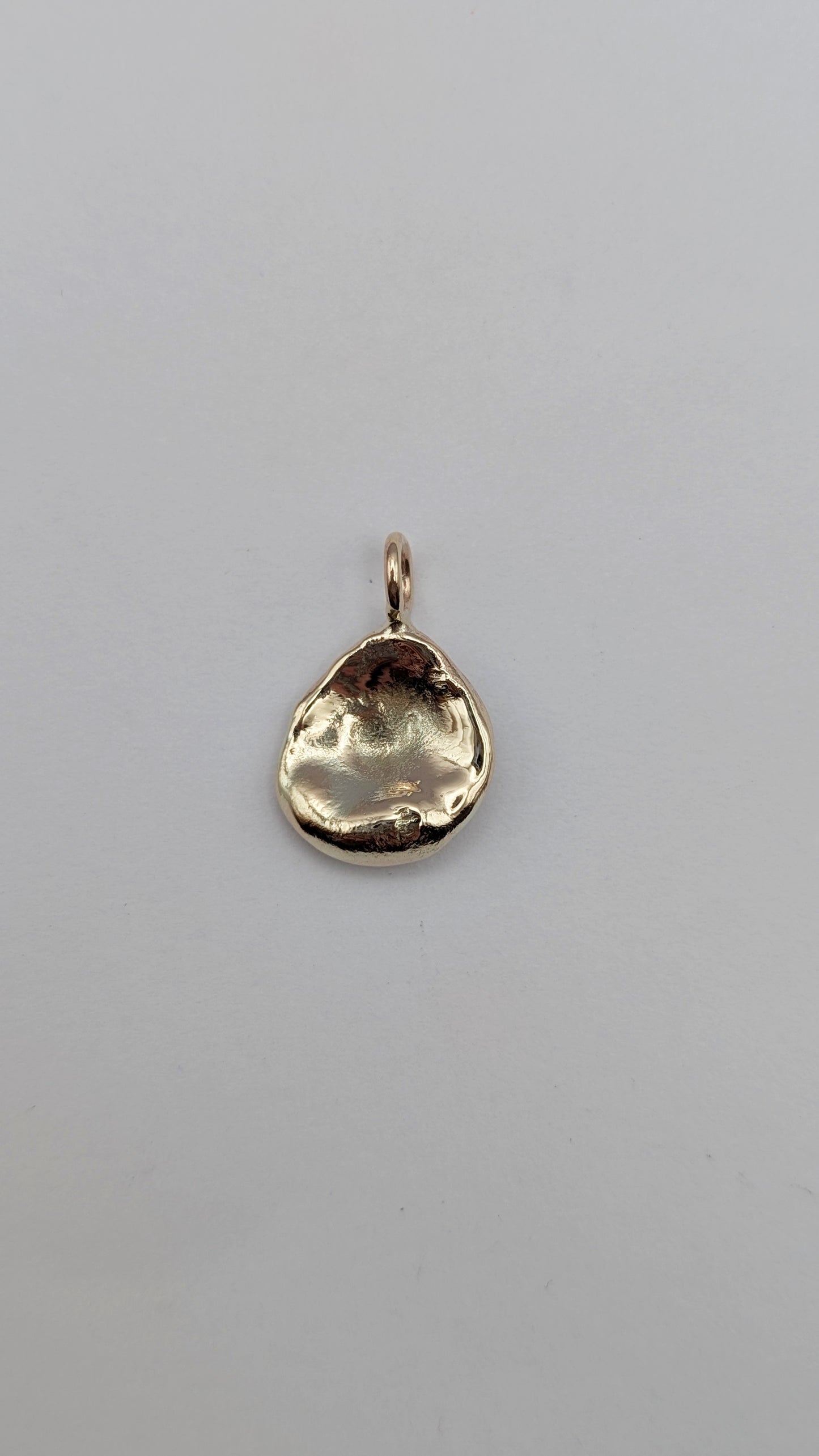 November Drop - Water Cast 9ct Gold Pendant #3