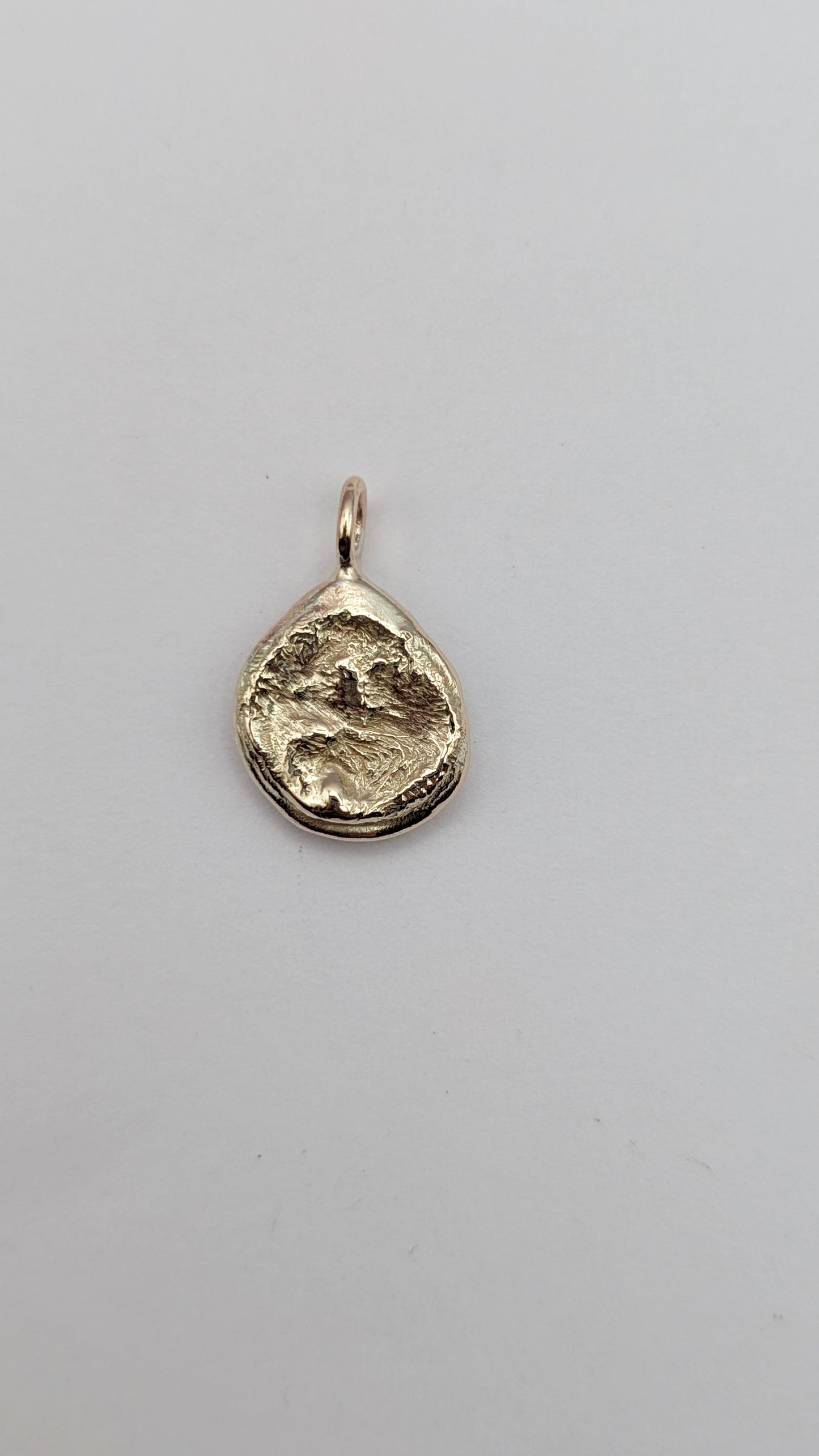 November Drop - Water Cast 9ct Gold Pendant #3