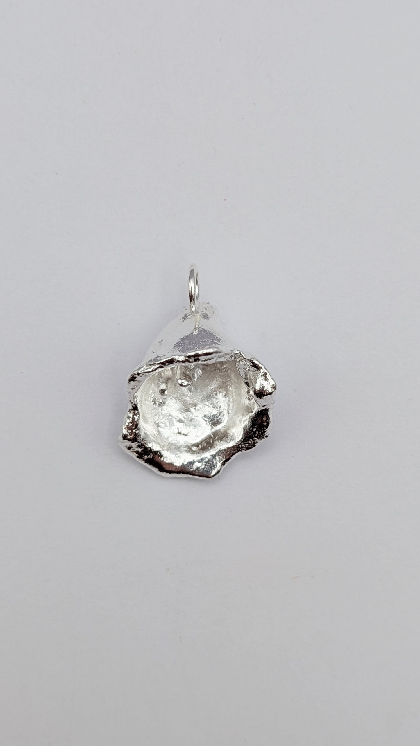 November Drop - Water Cast Sterling Silver Pendant #1