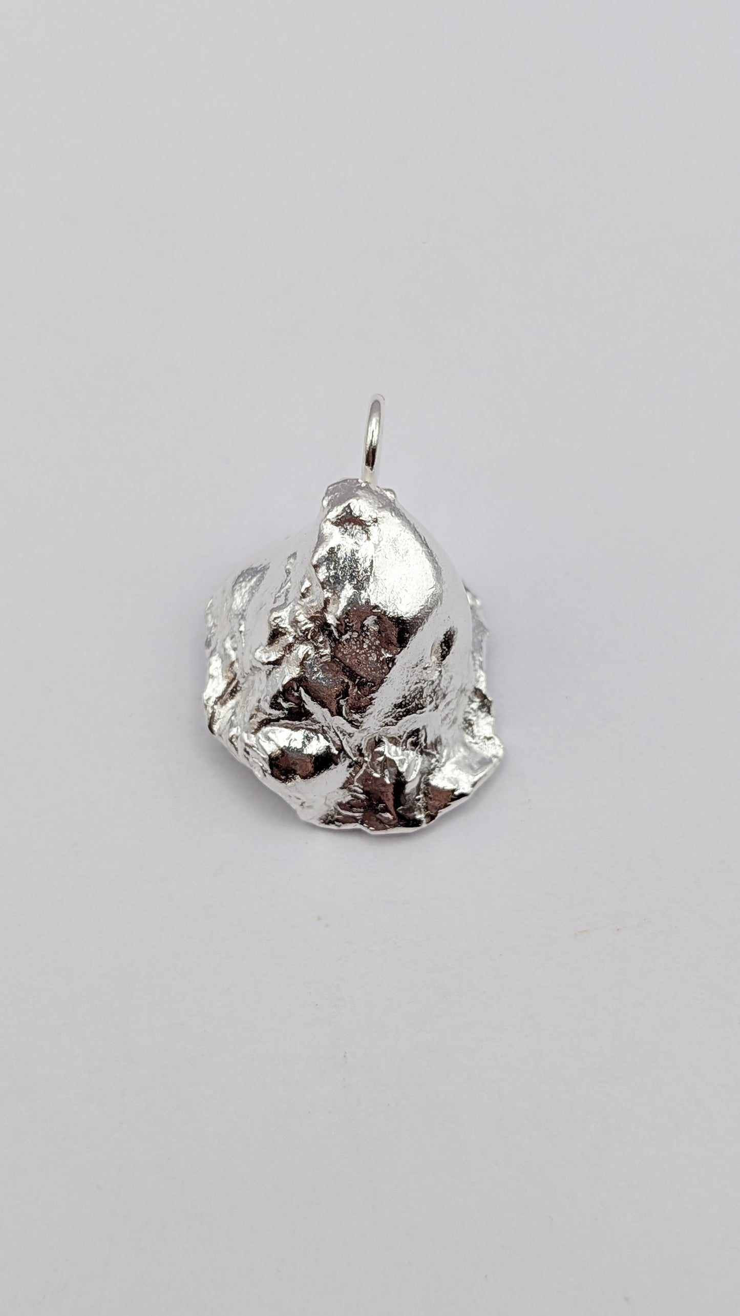 November Drop - Water Cast Sterling Silver Pendant #1