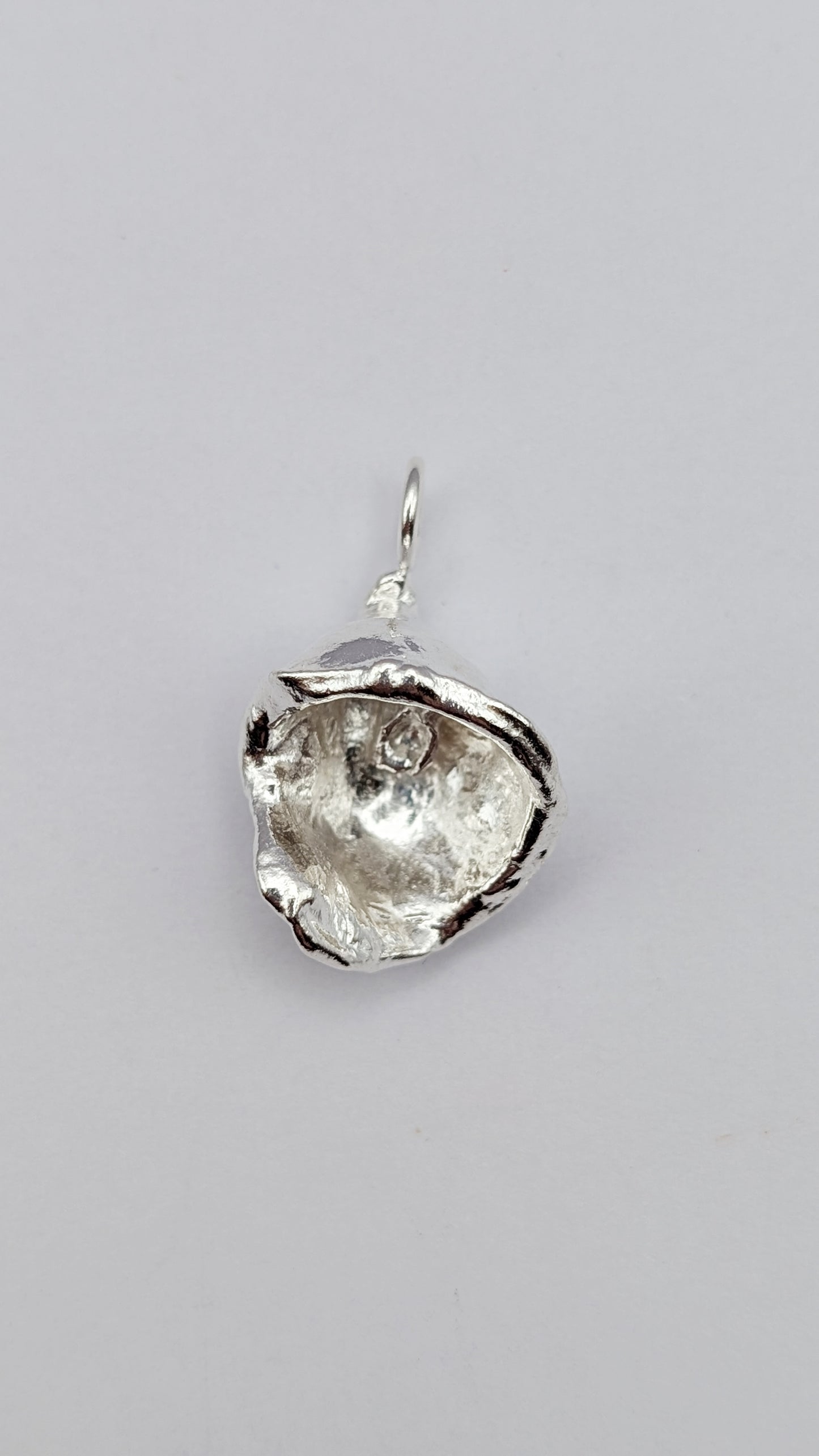 November Drop - Water Cast Sterling Silver Pendant #2