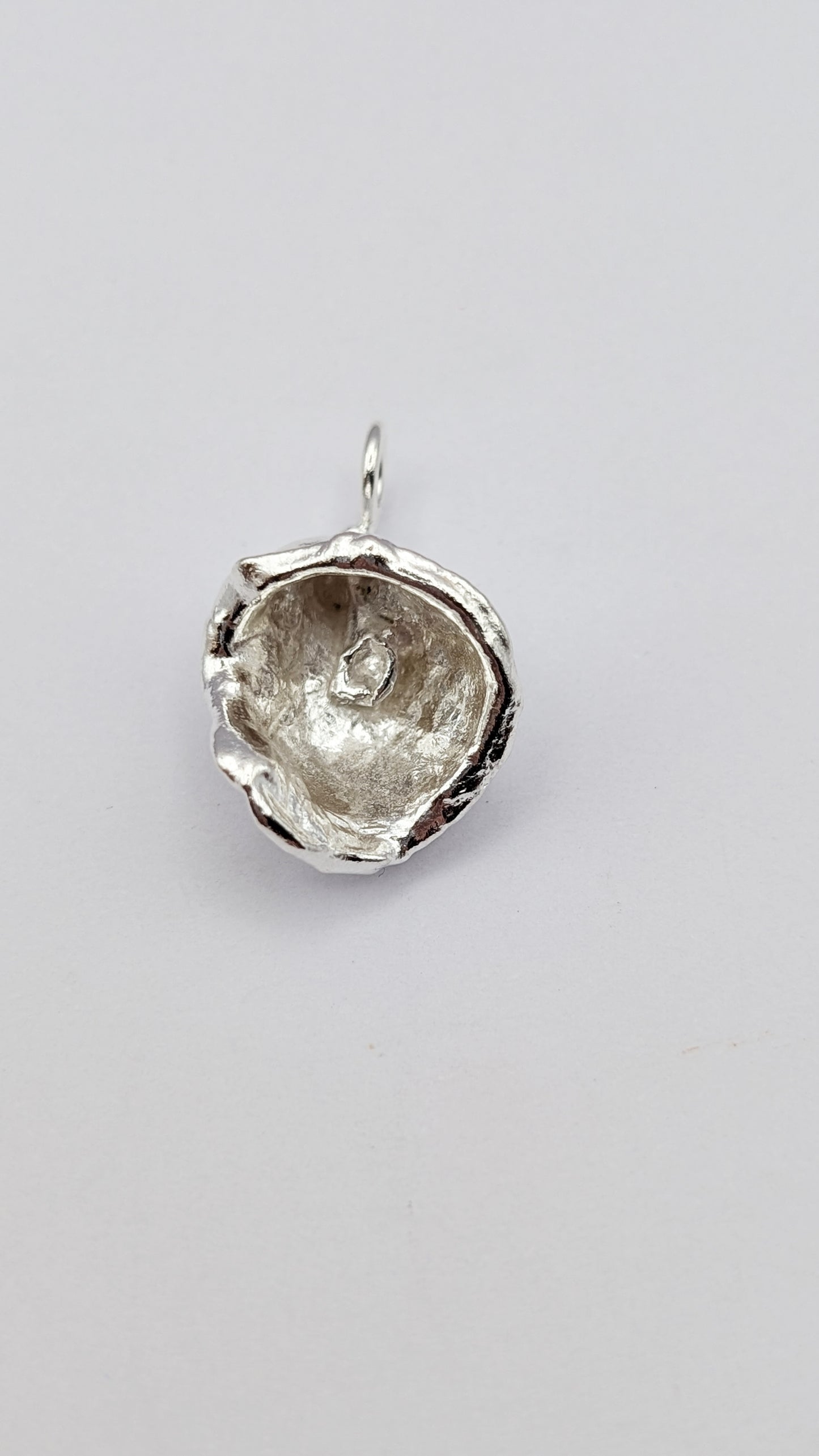 November Drop - Water Cast Sterling Silver Pendant #2