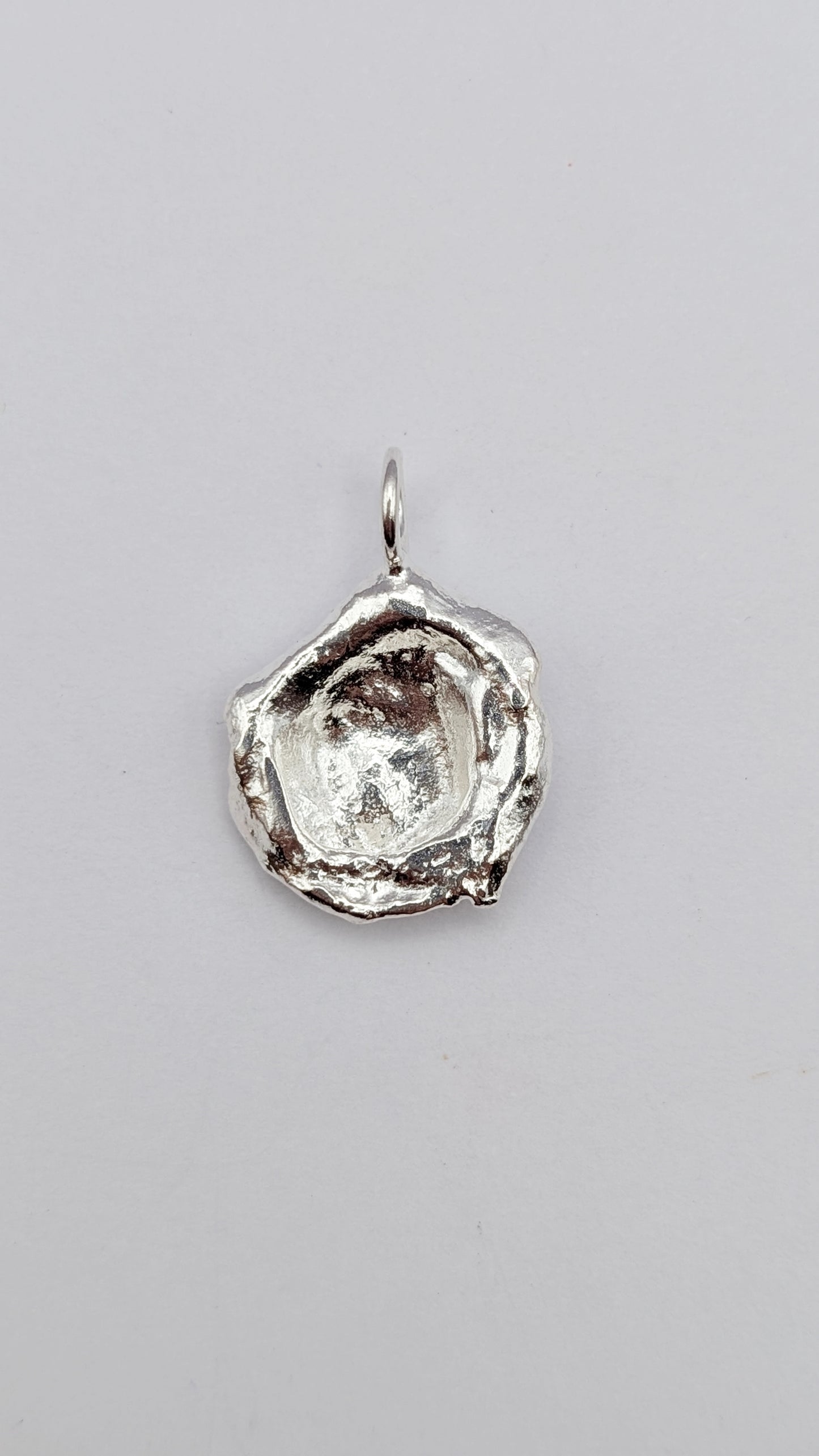 November Drop - Water Cast Sterling Silver Pendant #6