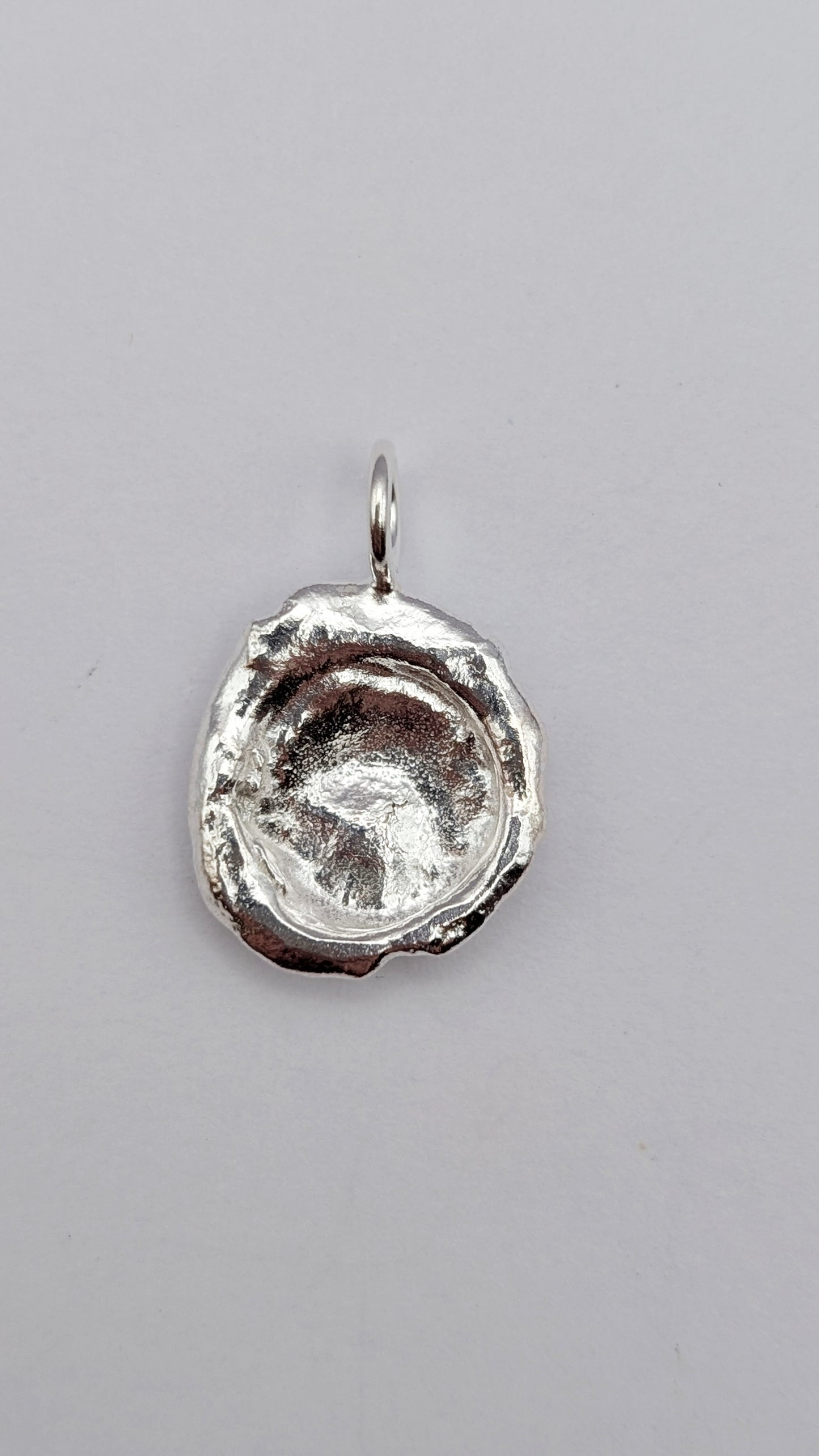 November Drop - Water Cast Sterling Silver Pendant #8