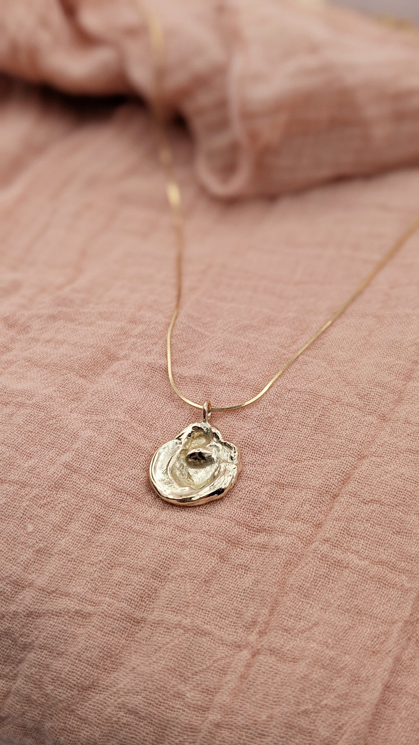 November Drop - Water Cast 9ct Gold Pendant #1