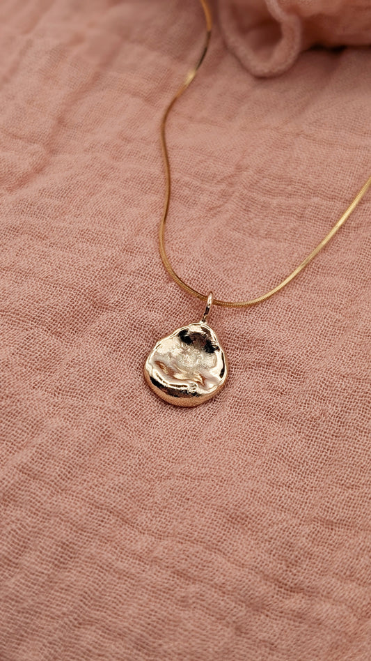 November Drop - Water Cast 9ct Gold Pendant #3
