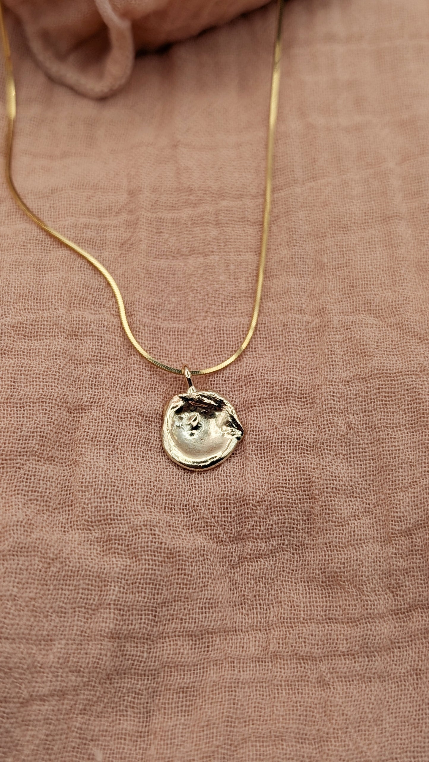 November Drop - Water Cast 9ct Gold Pendant #4