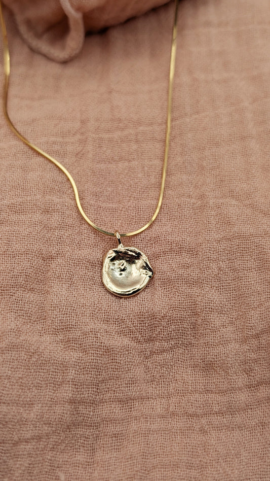 November Drop - Water Cast 9ct Gold Pendant #4