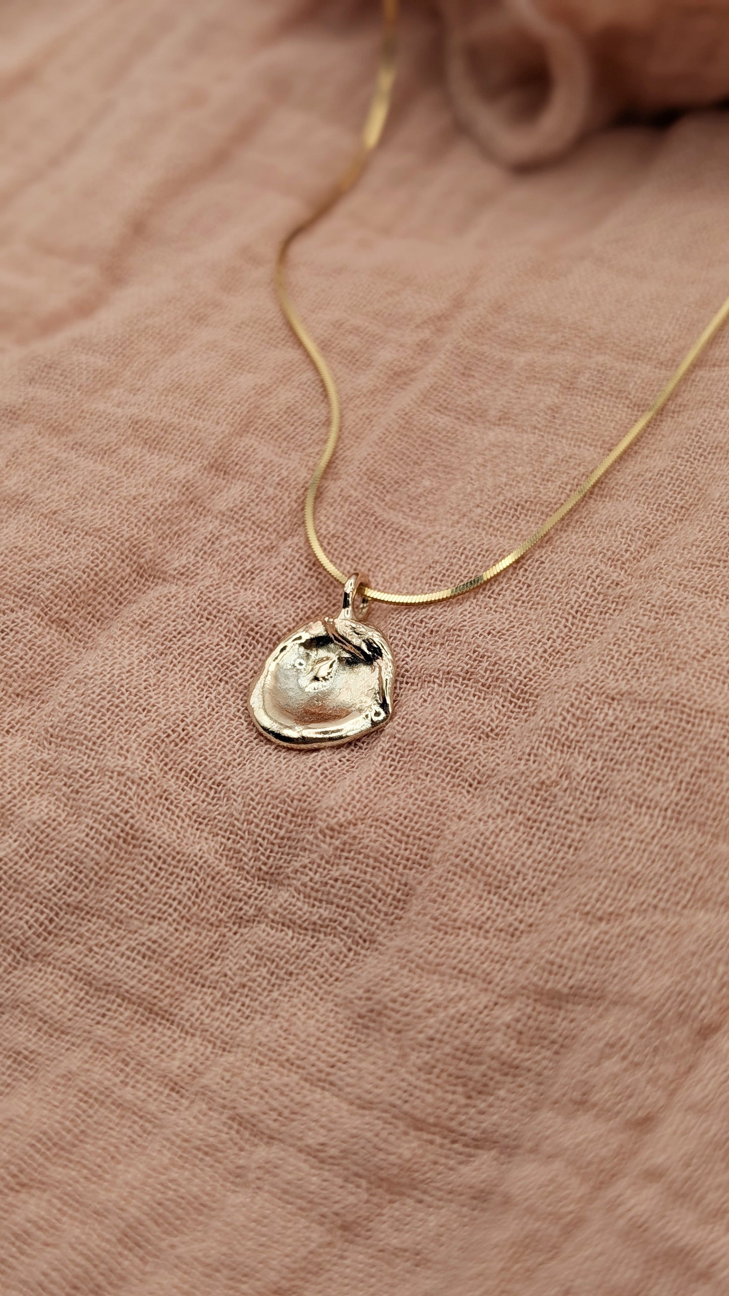 November Drop - Water Cast 9ct Gold Pendant #4