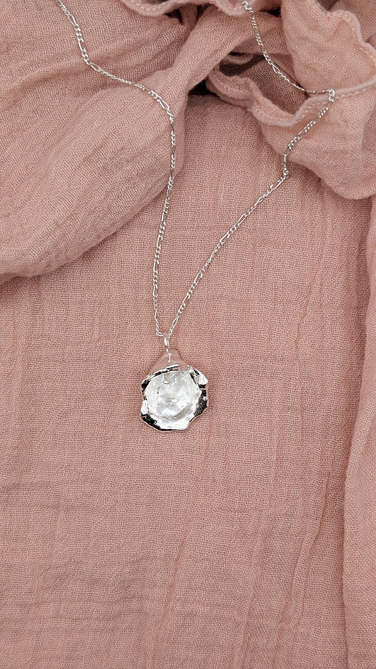 November Drop - Water Cast Sterling Silver Pendant #1