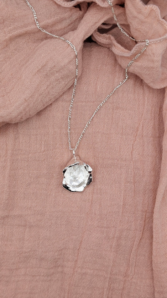 November Drop - Water Cast Sterling Silver Pendant #1