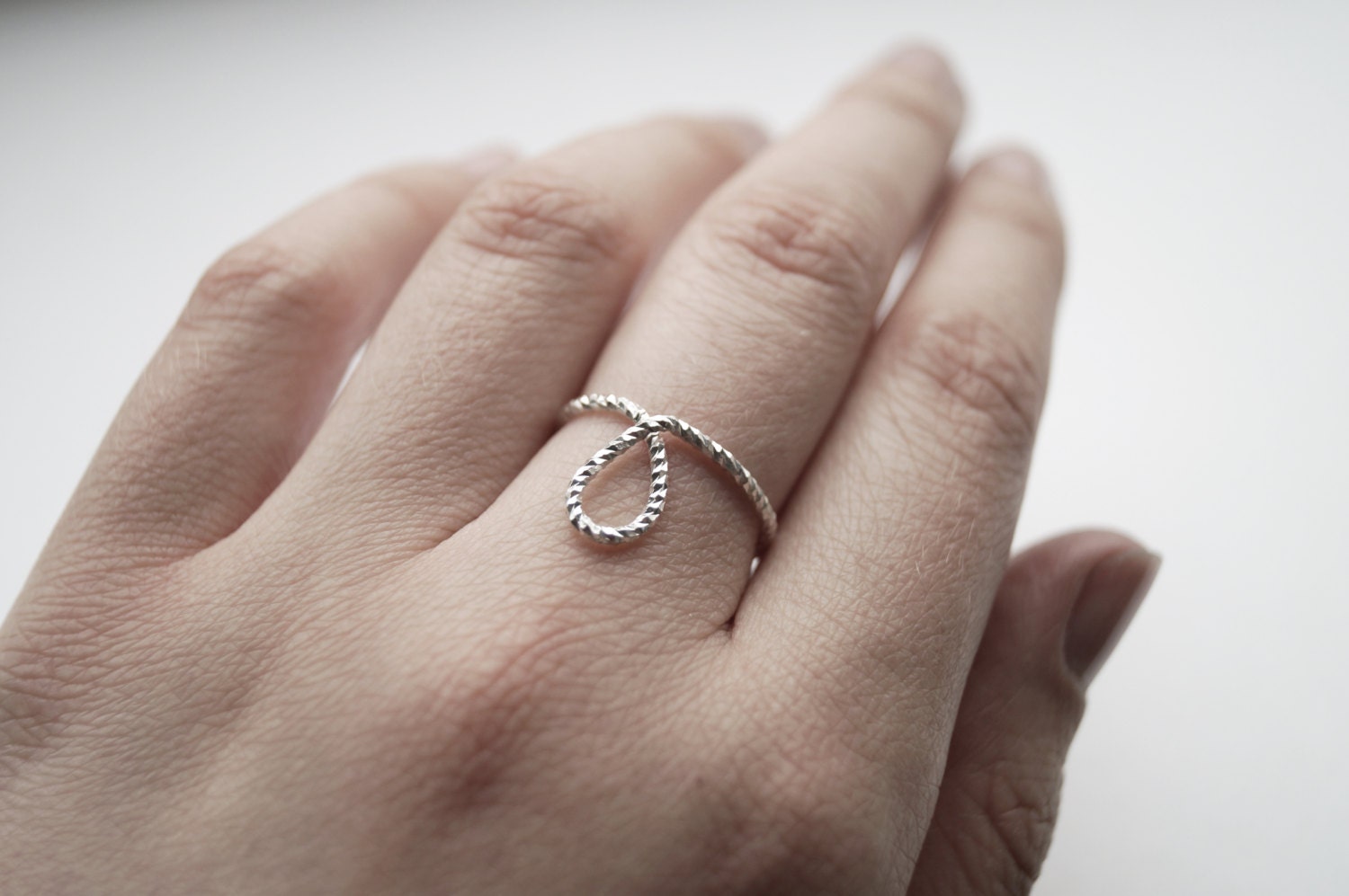 Looped Weaved Stacking Band Sterling Silver Ring