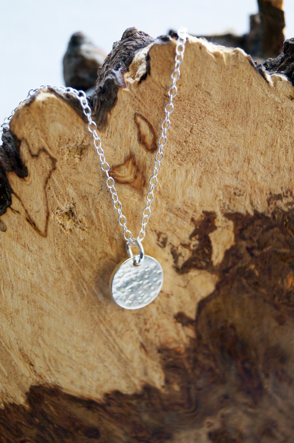 Sterling Silver Small Moon Necklace