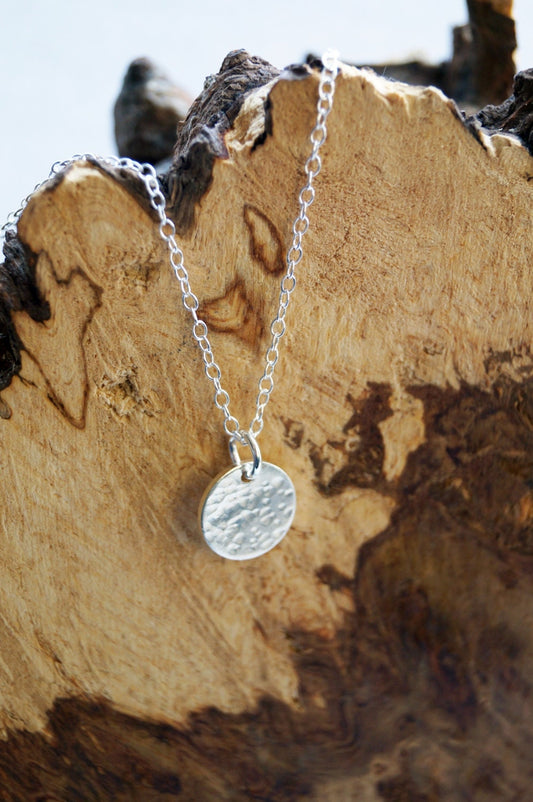 Sterling Silver Small Moon Necklace