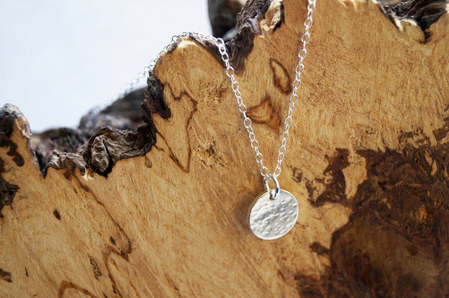 Sterling Silver Small Moon Necklace