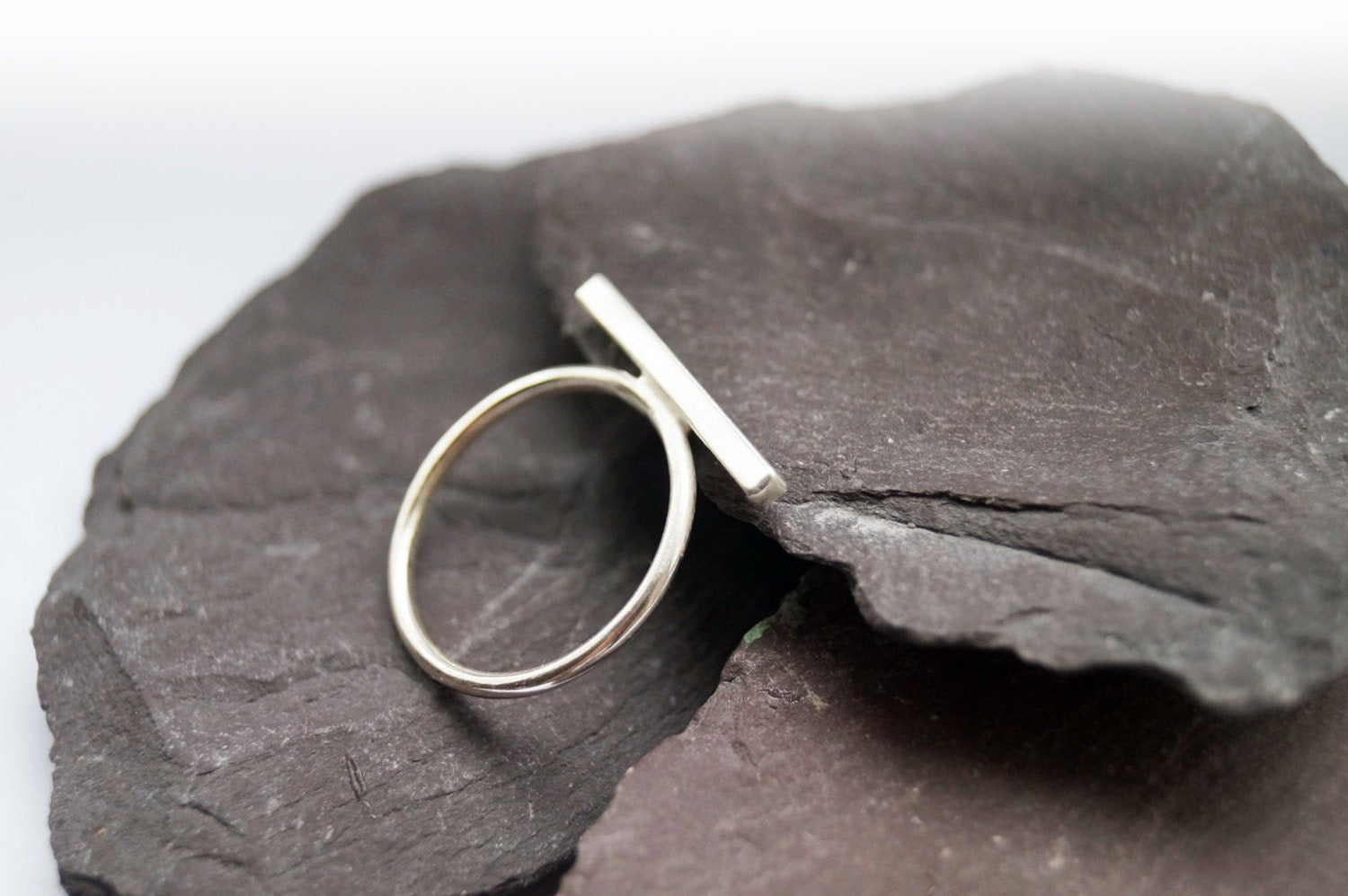 Recycled Sterling Silver Square Bar Ring