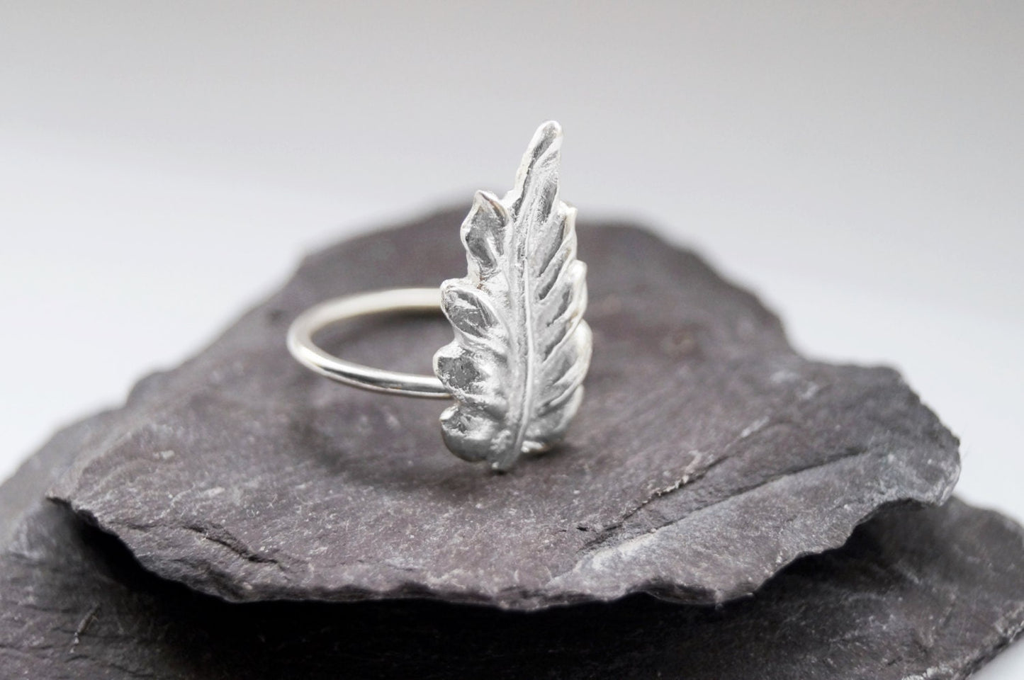 Recycled Sterling Silver Autumn Leaf Ring