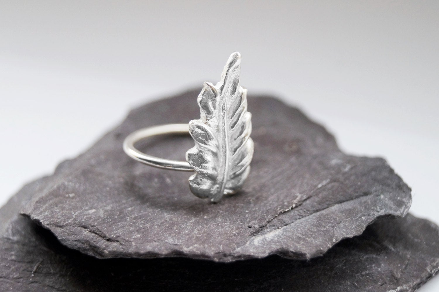 Recycled Sterling Silver Autumn Leaf Ring