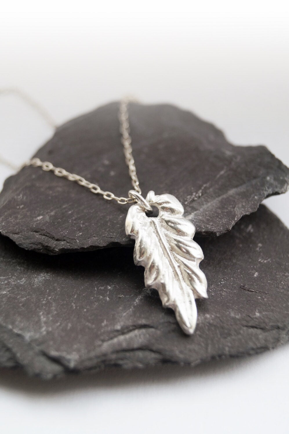 Fine Pure Silver Autumn Leaf Necklace