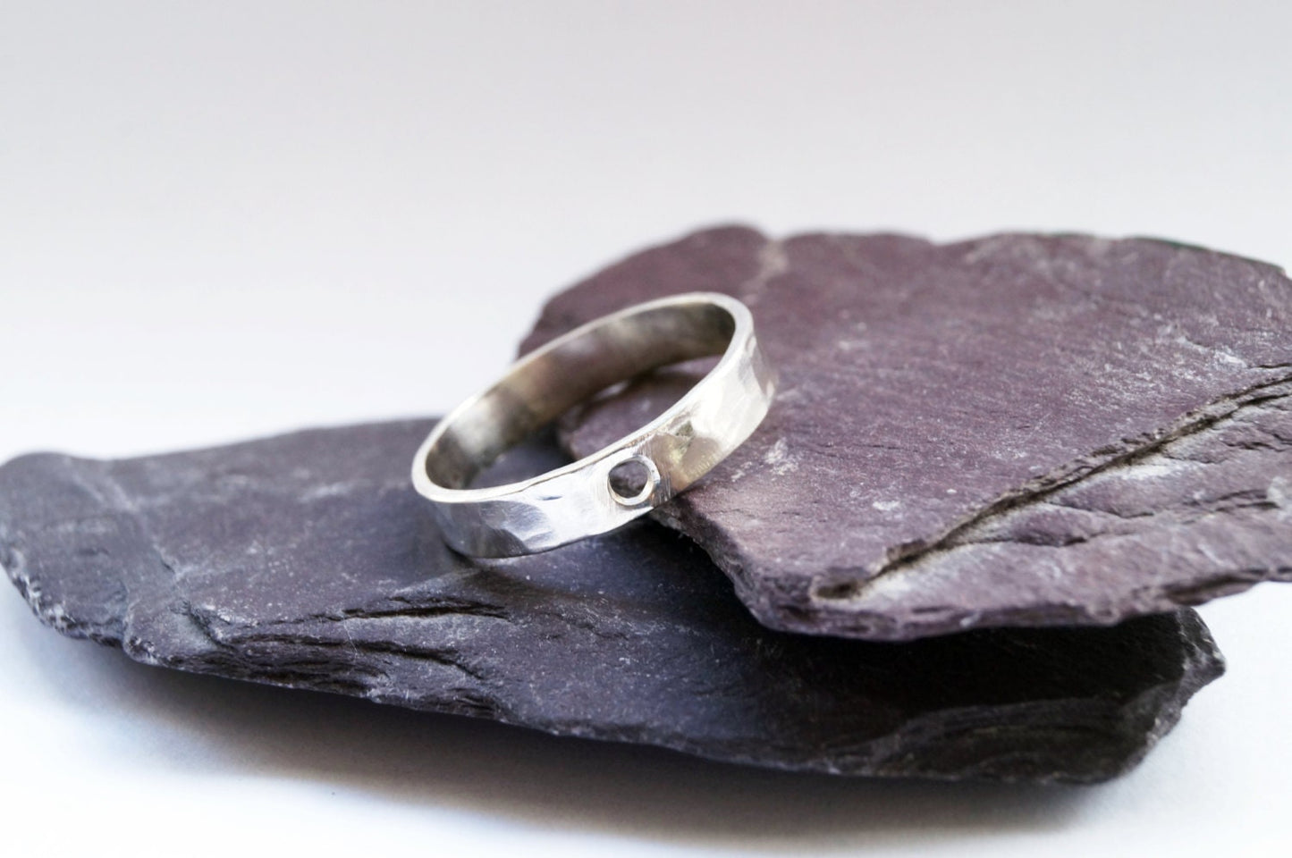 Recycled Silver Hollow Moon Statement Ring
