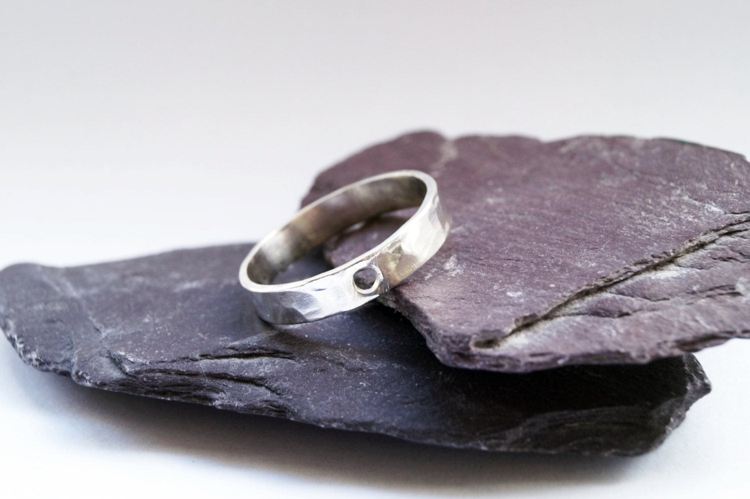 Recycled Silver Hollow Moon Statement Ring