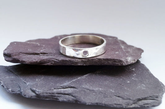 Recycled Silver Hollow Moon Statement Ring