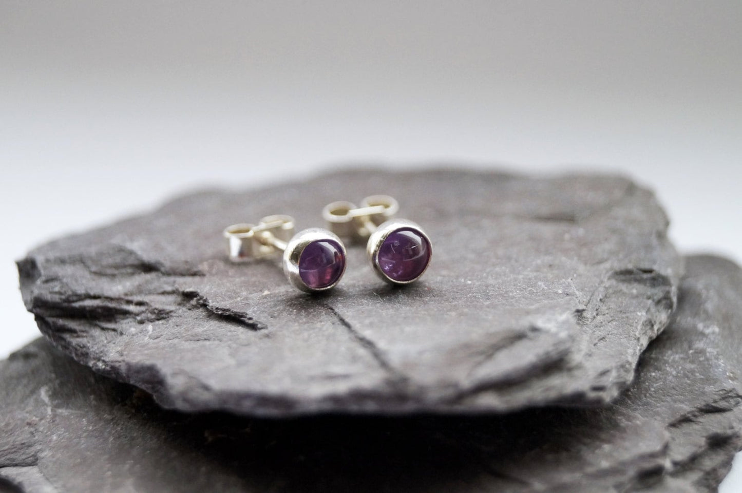Amethyst Gemstone Sterling Silver Earrings