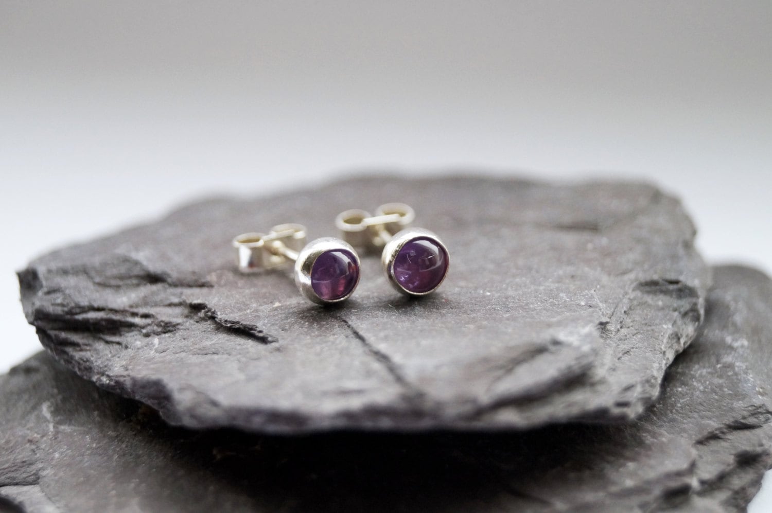 Amethyst Gemstone Sterling Silver Earrings